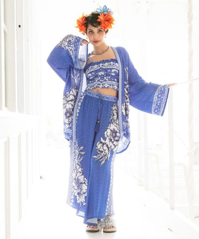UV Protection Peony Print Outer by AMINA - Ametsuchi