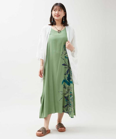 Lotus Print Cardigan Dress Set