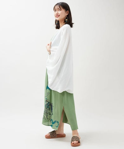 Lotus Print Cardigan Dress Set