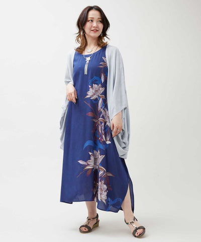 Lotus Print Cardigan Dress Set