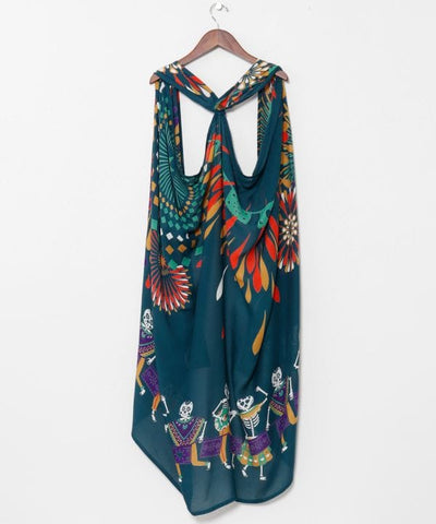 Festival Calavera 3-Way Wrap Vest by AMINA - Ametsuchi