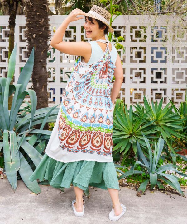 Mandala 3-Way Rayon Stole Vest by AMINA - Ametsuchi