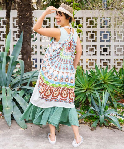 Mandala 3-Way Rayon Stole Vest by AMINA - Ametsuchi