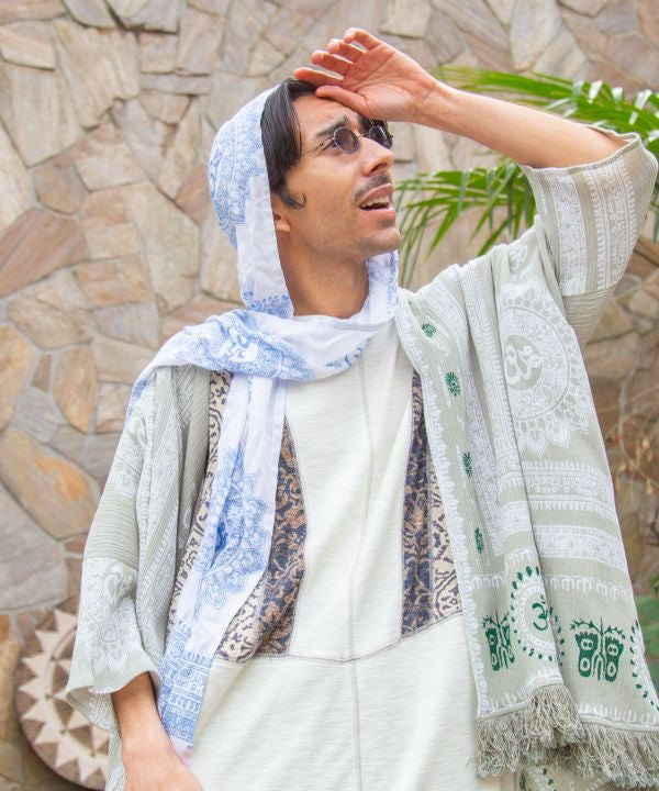 Om UV Protection Hooded Stole by AMINA - Ametsuchi