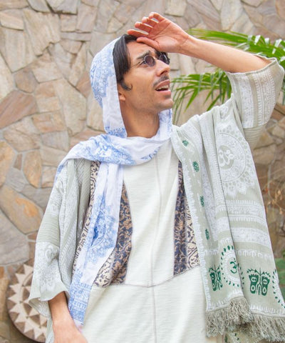 Om UV Protection Hooded Stole by AMINA - Ametsuchi