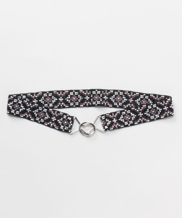 Geometric Beaded Statement Belt by AMINA - Ametsuchi