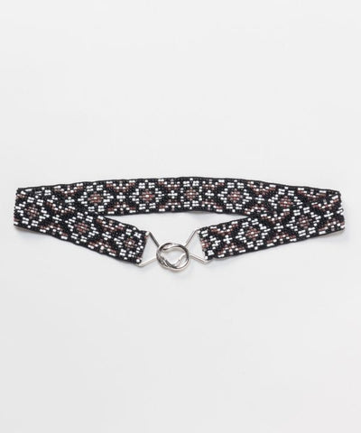 Geometric Beaded Statement Belt by AMINA - Ametsuchi