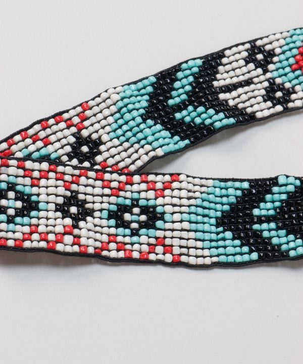 Geometric Beaded Statement Belt by AMINA - Ametsuchi