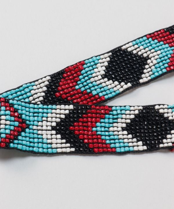 Geometric Beaded Statement Belt by AMINA - Ametsuchi