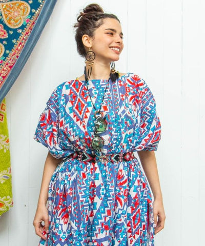 Geometric Beaded Statement Belt by AMINA - Ametsuchi