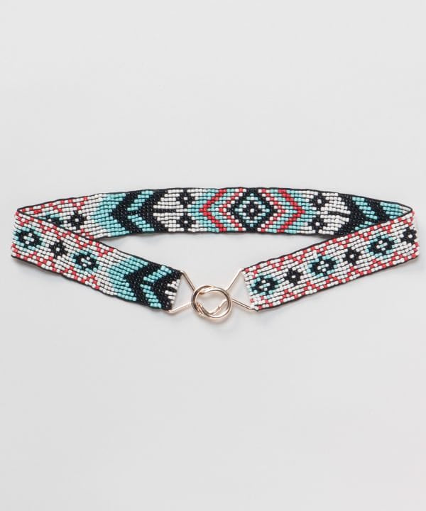 Geometric Beaded Statement Belt by AMINA - Ametsuchi