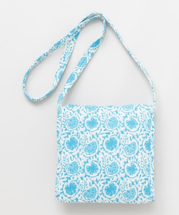 Block Print Shoulder Bag by AMINA - Ametsuchi