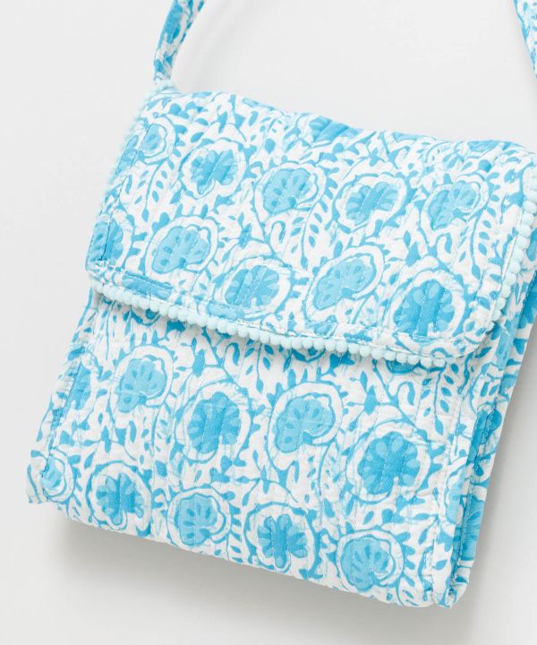 Block Print Shoulder Bag by AMINA - Ametsuchi