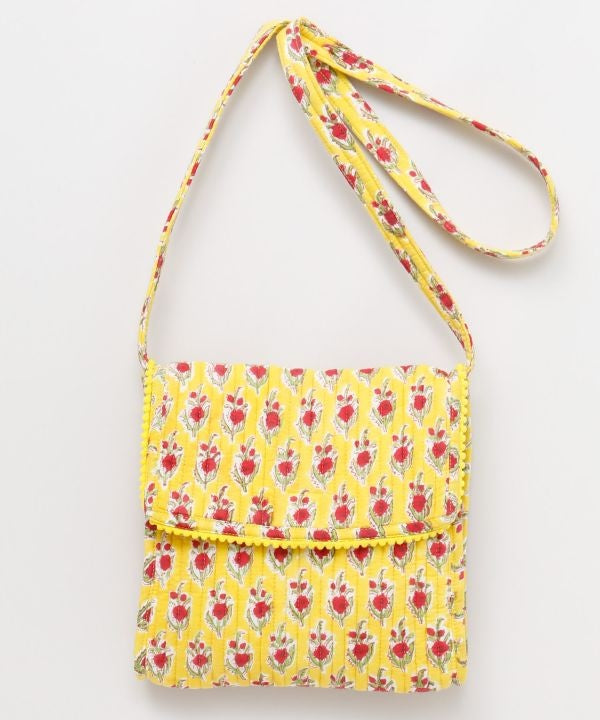 Block Print Shoulder Bag by AMINA - Ametsuchi