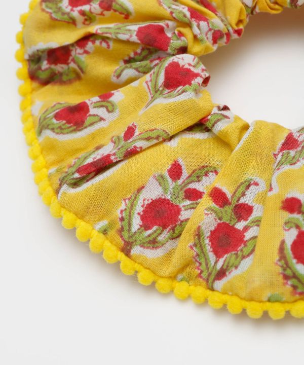 Indian Block Print Scrunchie by AMINA - Ametsuchi