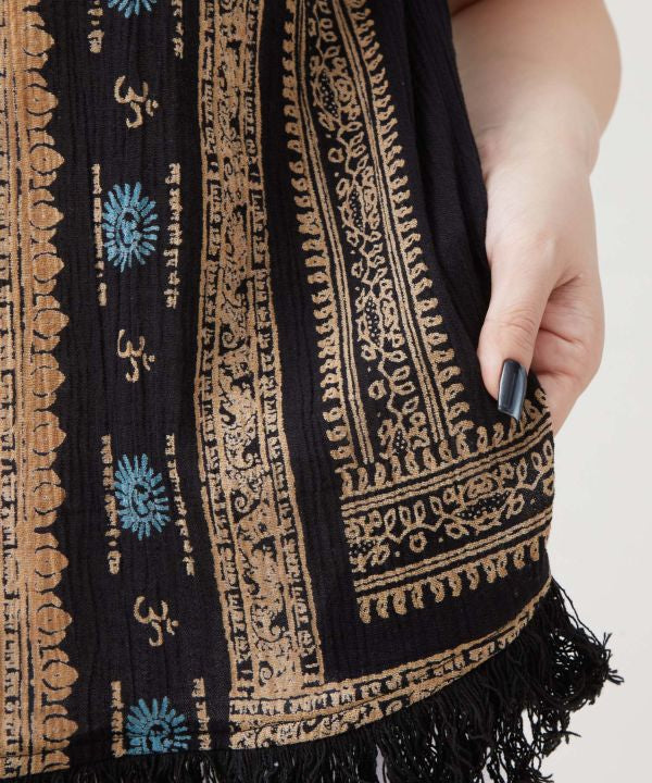 Fringe Indian Cotton Tank by AMINA - Ametsuchi