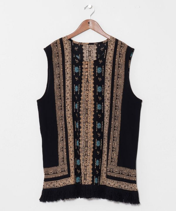 Fringe Crepe Cotton Tank by AMINA - Ametsuchi