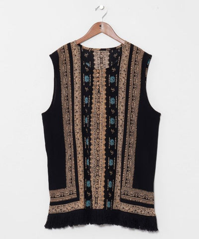 Fringe Crepe Cotton Tank by AMINA - Ametsuchi