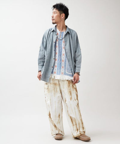 Fringe Crepe Cotton Tank by AMINA - Ametsuchi