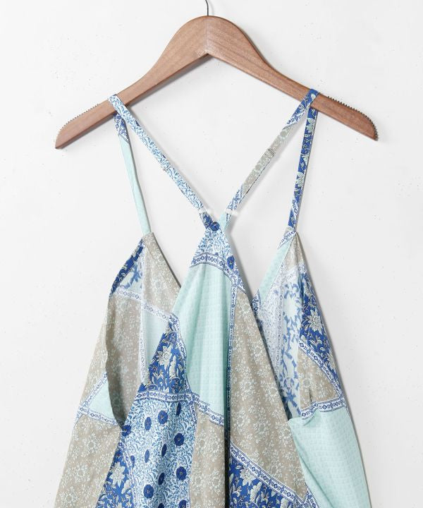 Check Patchwork Rayon Dress by AMINA - Ametsuchi