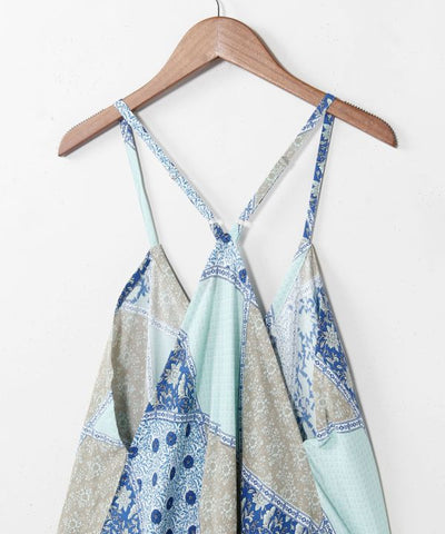 Check Patchwork Rayon Dress by AMINA - Ametsuchi
