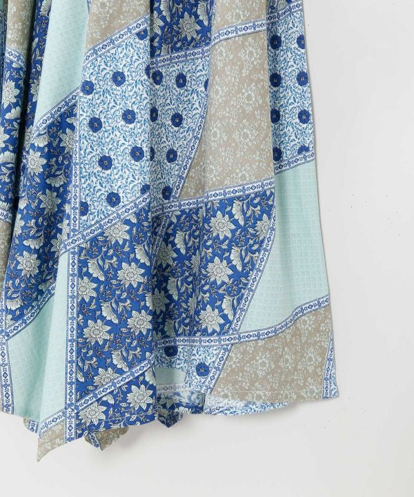 Check Patchwork Rayon Dress by AMINA - Ametsuchi