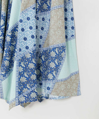Check Patchwork Rayon Dress by AMINA - Ametsuchi