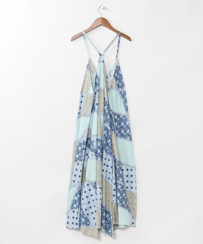 Check Patchwork Rayon Dress by AMINA - Ametsuchi