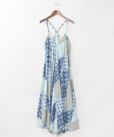 Check Patchwork Rayon Dress by AMINA - Ametsuchi