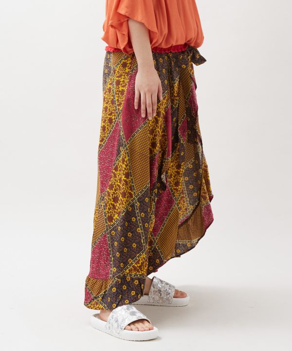 Wrap Style Check Frill Pants by AMINA - Ametsuchi