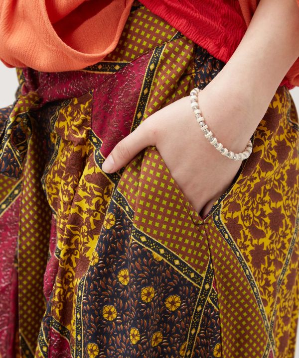 Wrap Style Check Frill Pants by AMINA - Ametsuchi