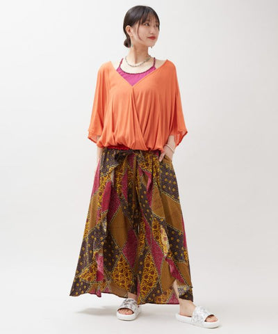 Wrap Style Check Frill Pants by AMINA - Ametsuchi