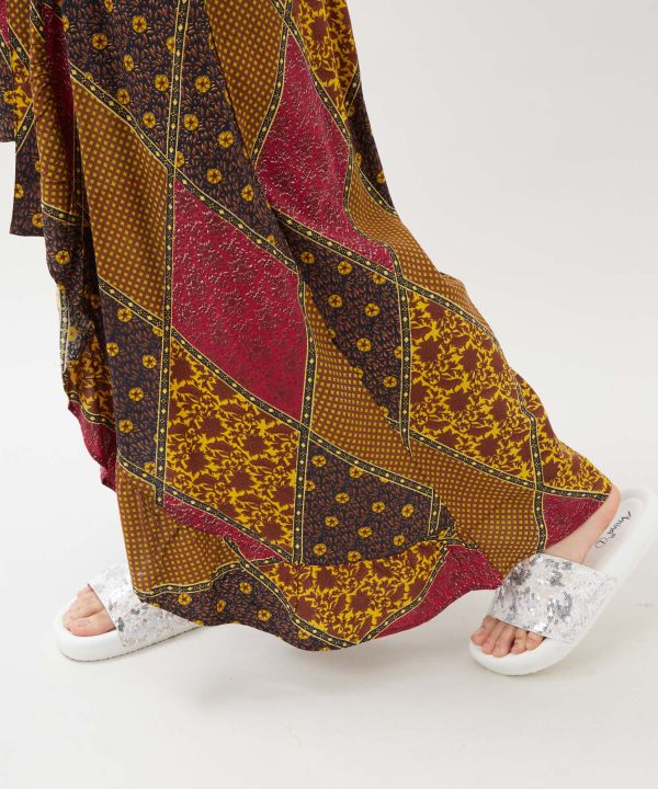 Wrap Style Check Frill Pants by AMINA - Ametsuchi