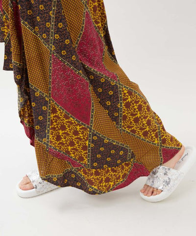 Wrap Style Check Frill Pants by AMINA - Ametsuchi