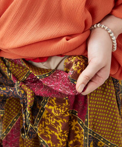Wrap Style Check Frill Pants by AMINA - Ametsuchi