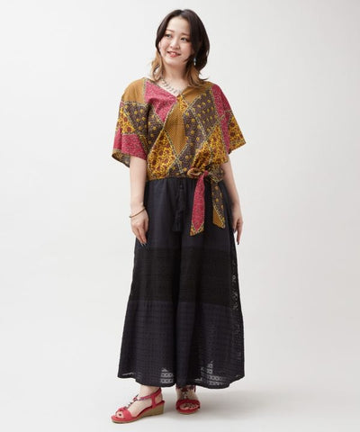 Check Patchwork Lightweight Top by AMINA - Ametsuchi