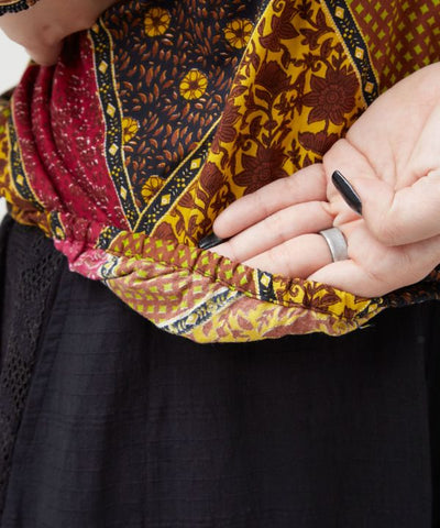 Check Patchwork Lightweight Top by AMINA - Ametsuchi