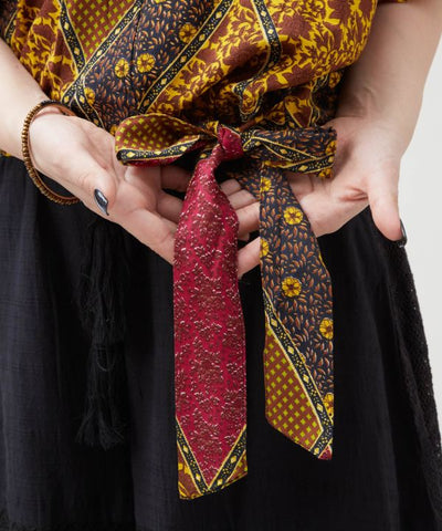 Check Patchwork Lightweight Top by AMINA - Ametsuchi