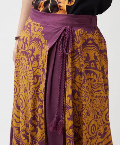 Barong Print Wrap Pants by AMINA - Ametsuchi