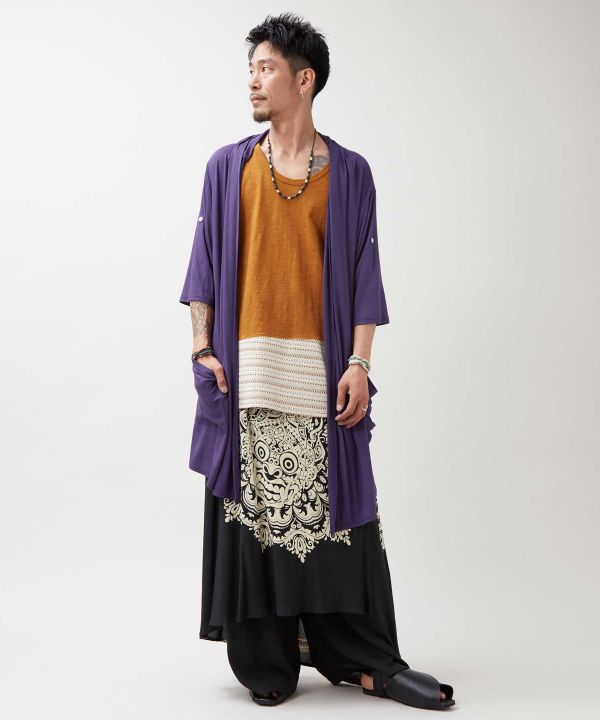 Barong Print Wrap Pants by AMINA - Ametsuchi