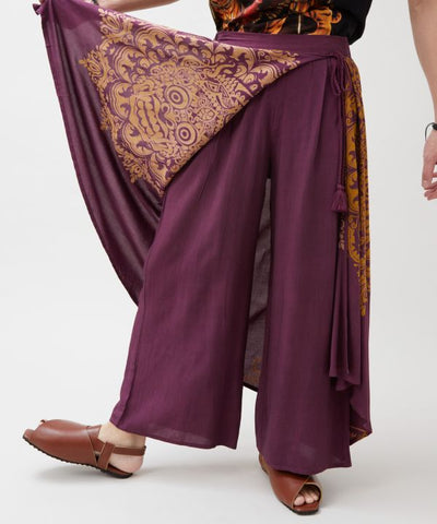 Barong Print Wrap Pants by AMINA - Ametsuchi