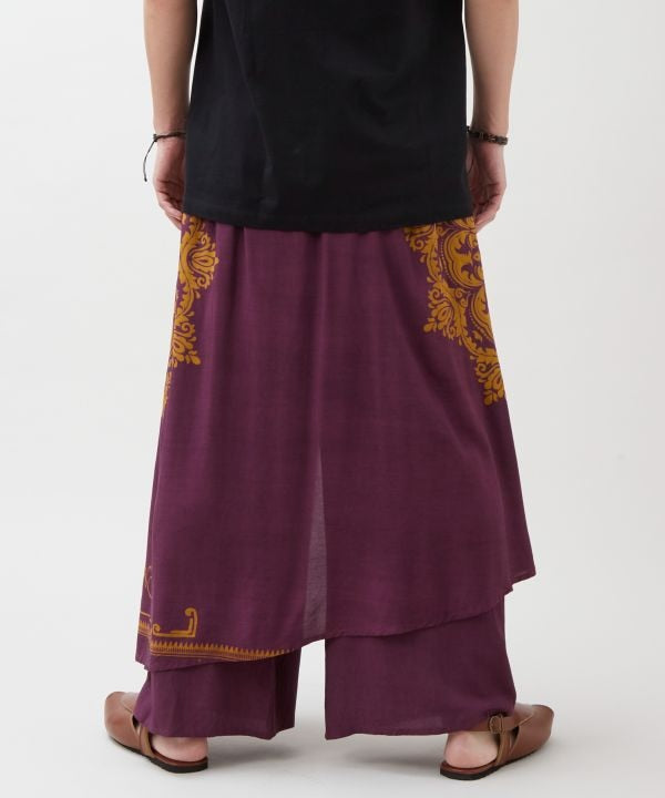 Barong Print Wrap Pants by AMINA - Ametsuchi
