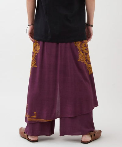 Barong Print Wrap Pants by AMINA - Ametsuchi