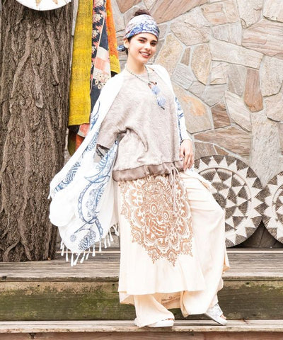 Barong Print Wrap Pants by AMINA - Ametsuchi