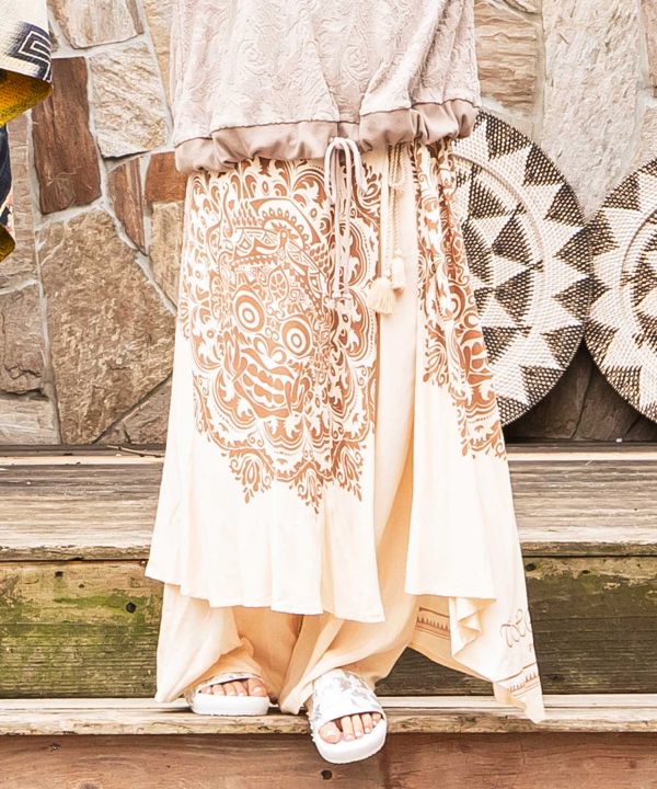 Barong Print Wrap Pants by AMINA - Ametsuchi