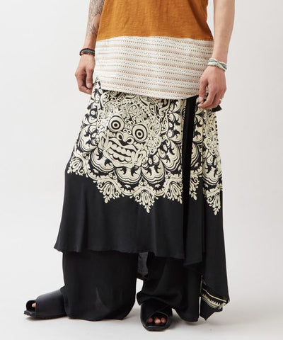 Barong Print Wrap Pants by AMINA - Ametsuchi