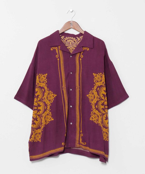 Barong Print Open Collar Shirt