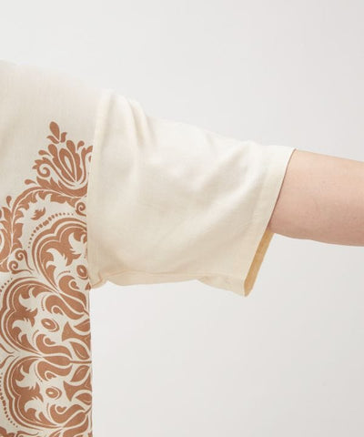 Barong Print Open Collar Shirt