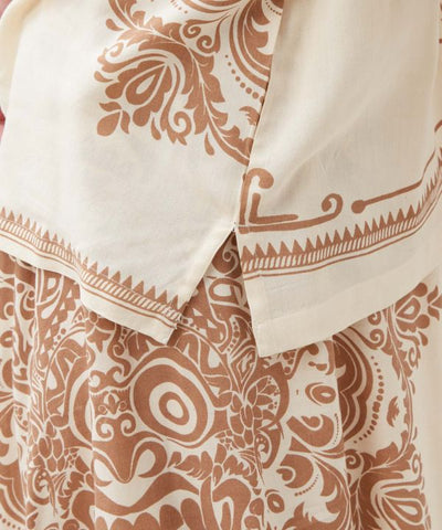 Barong Print Open Collar Shirt