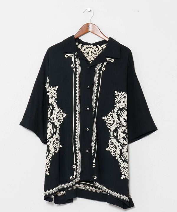 Barong Print Open Collar Shirt